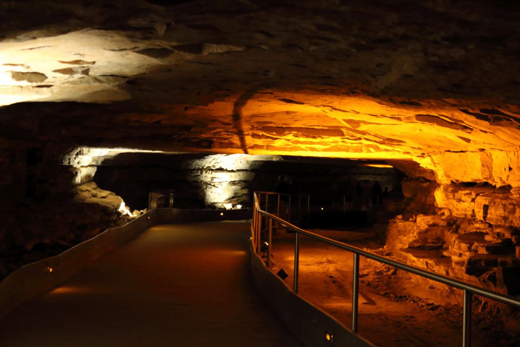 The long level cave passage inside the natural entrance.