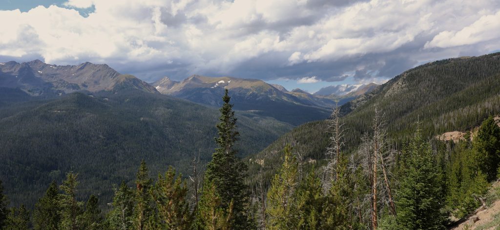 Looking north west on the descent from the summit. The source waters of the Colorado River are in this direction.