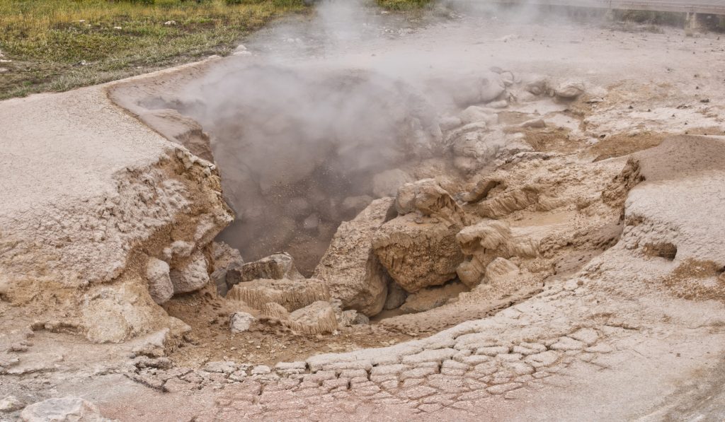 A Mud Geyser -- also along the Fountain Pot Trail