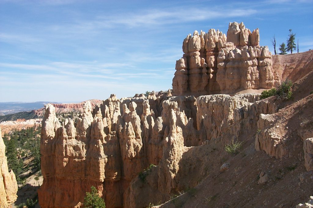 The hoodoos that rise up above our campsite (which is just behind the ridge and down some).