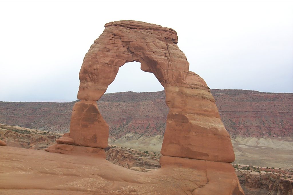 The Delicate Arch from the top of the 'slick rock' trail/climb.