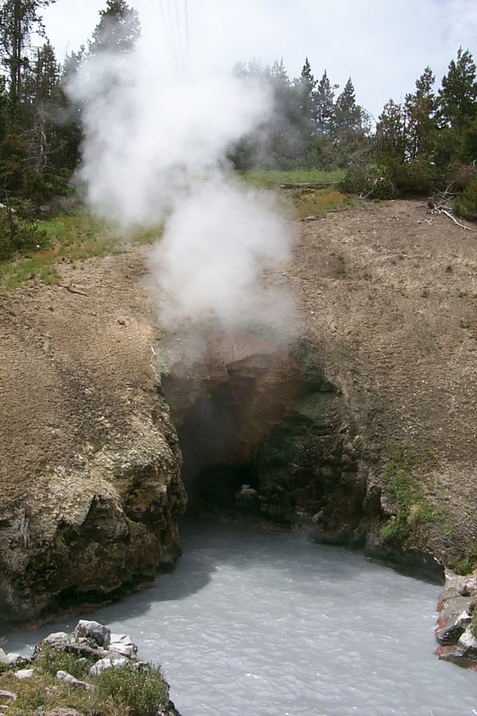 Another (less muddy) vent near the Mud Volcano.