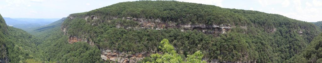 A panoramic view of the far side of Cloud Land canyon.