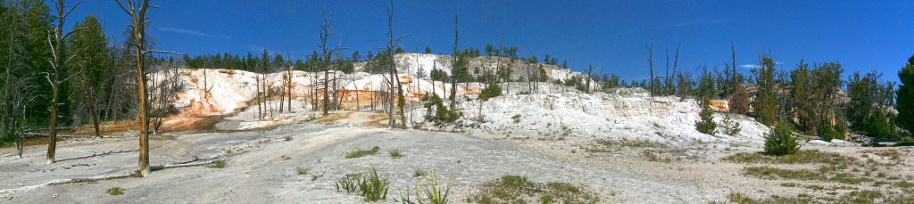 Travertine formations at Mammoth Hot Springs